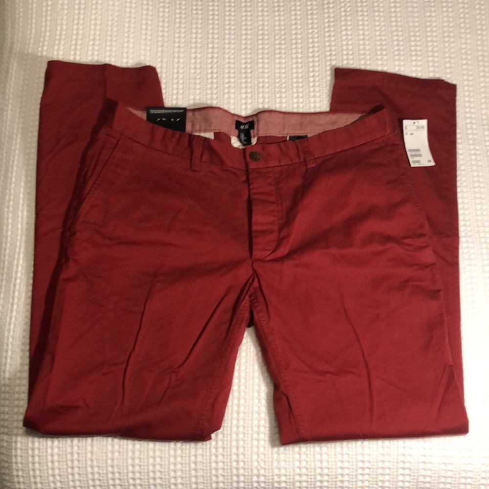 H&M Men’s Regular Fit Red Pants